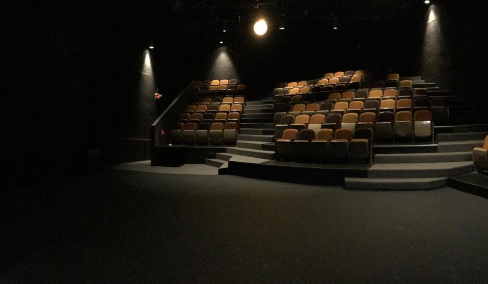 Black box theater with tiered seating